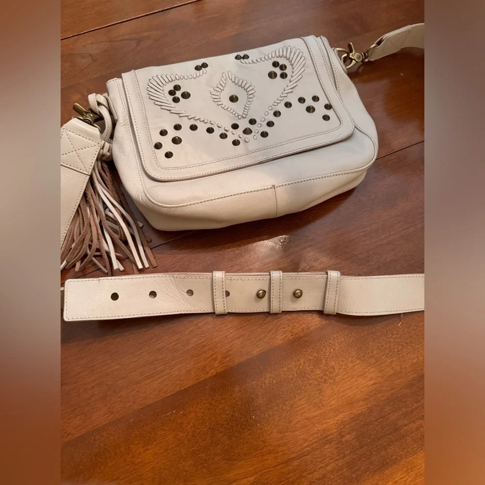 The "Anything you want it to be" Bixi Awotan Bag bone studded leather crossbody - Picture 11 of 16